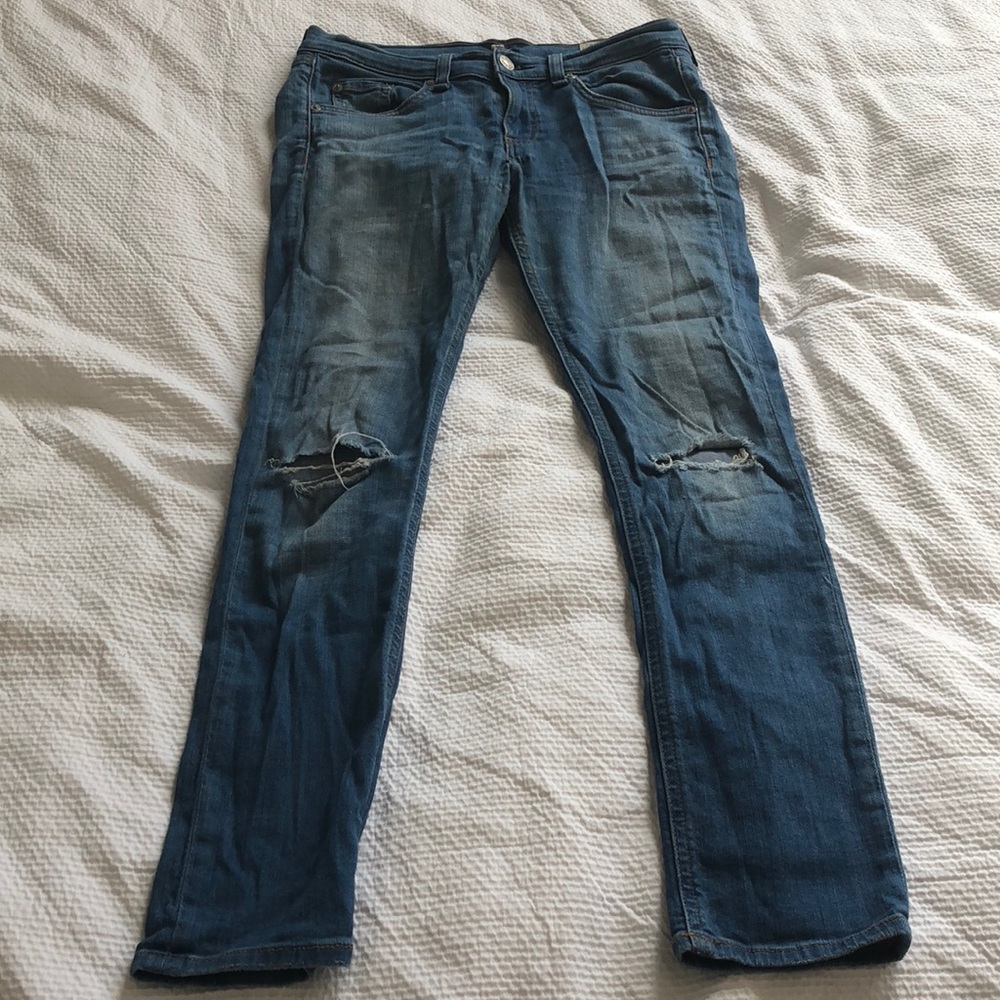 Rag & bone jeans with knee rips